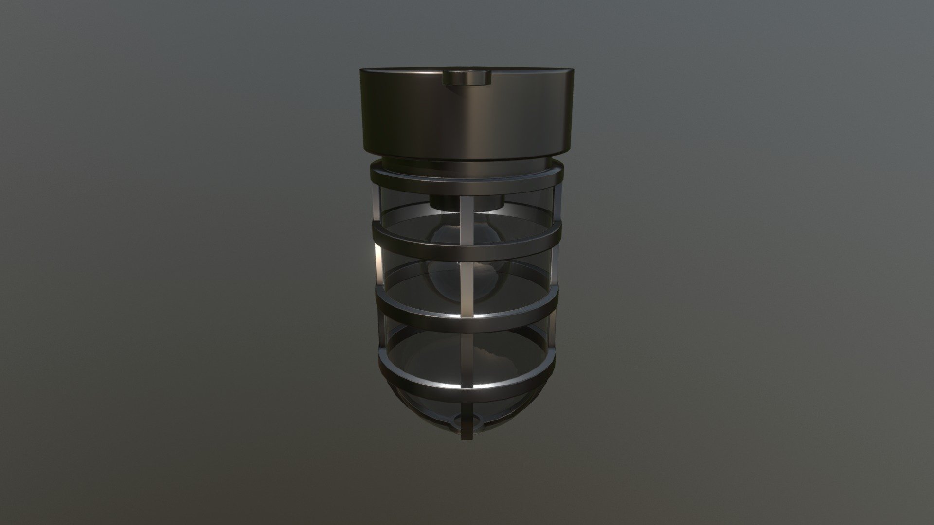 Industrial Caged Light 3d model