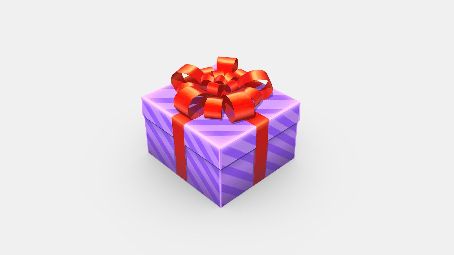 Cartoon purple gift box 3d model