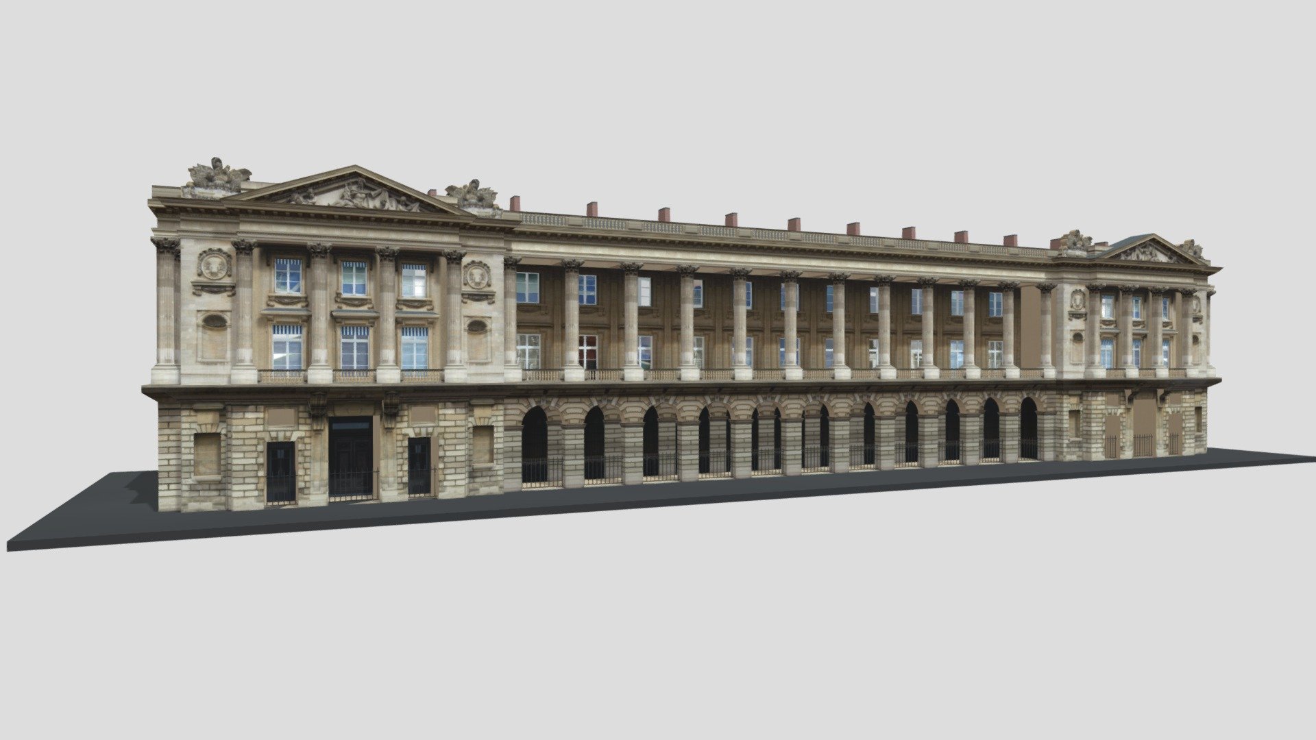 Typical Parisian Apartment Building 36 3d model