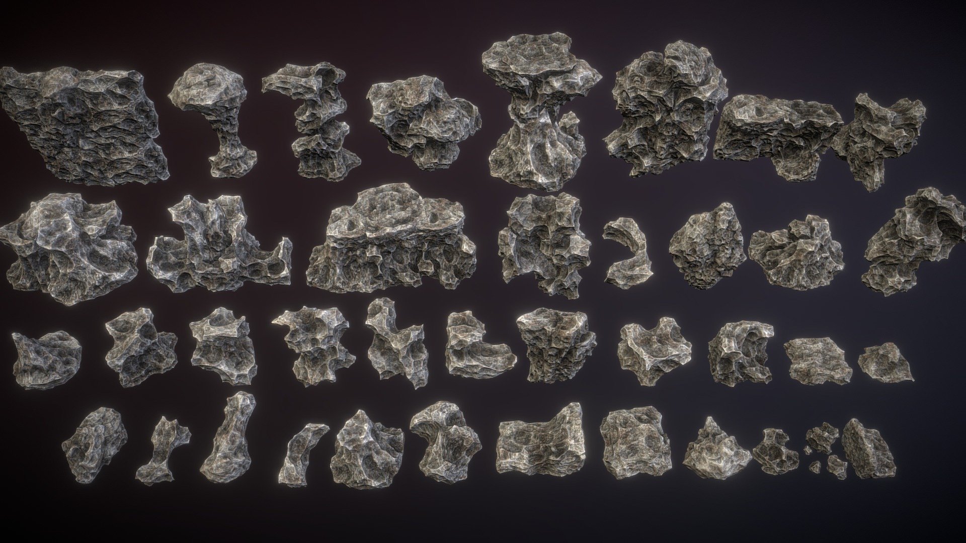 Scraped rocks 3d model