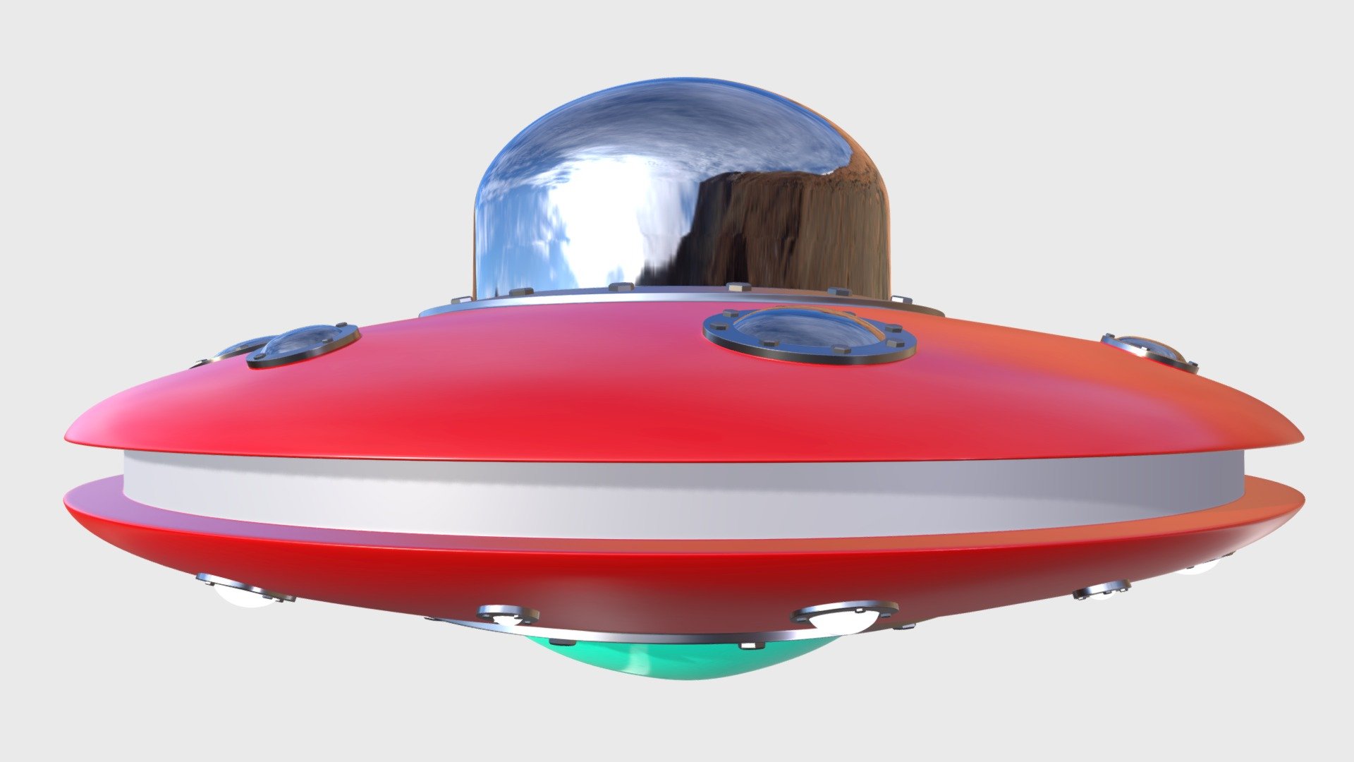 Low Poly UFO 3d model