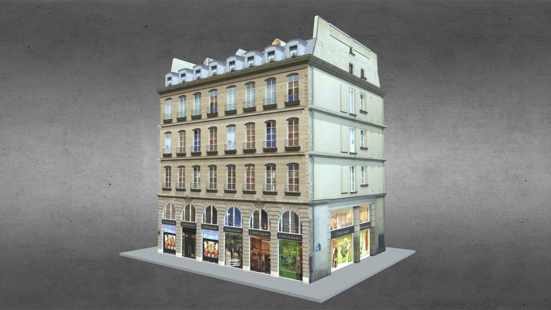 Typical Paris Building 01 3d model