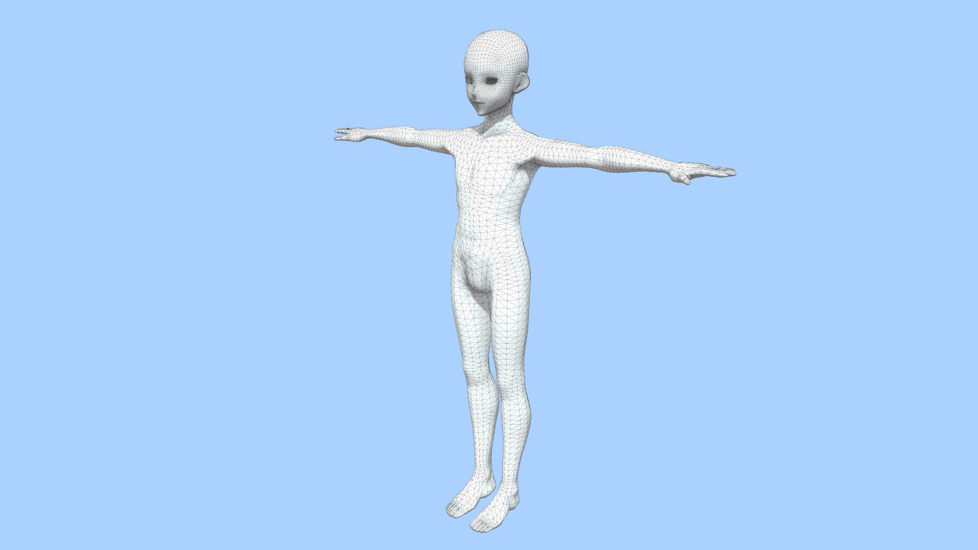 Male Anime Base Mesh 3d model