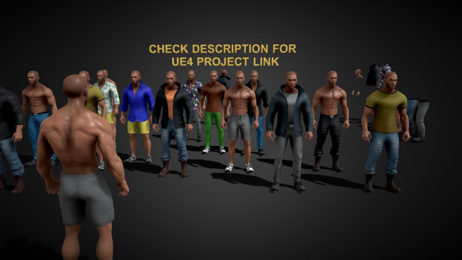 Modular Character Male Integrated to UE4 ALS 3d model