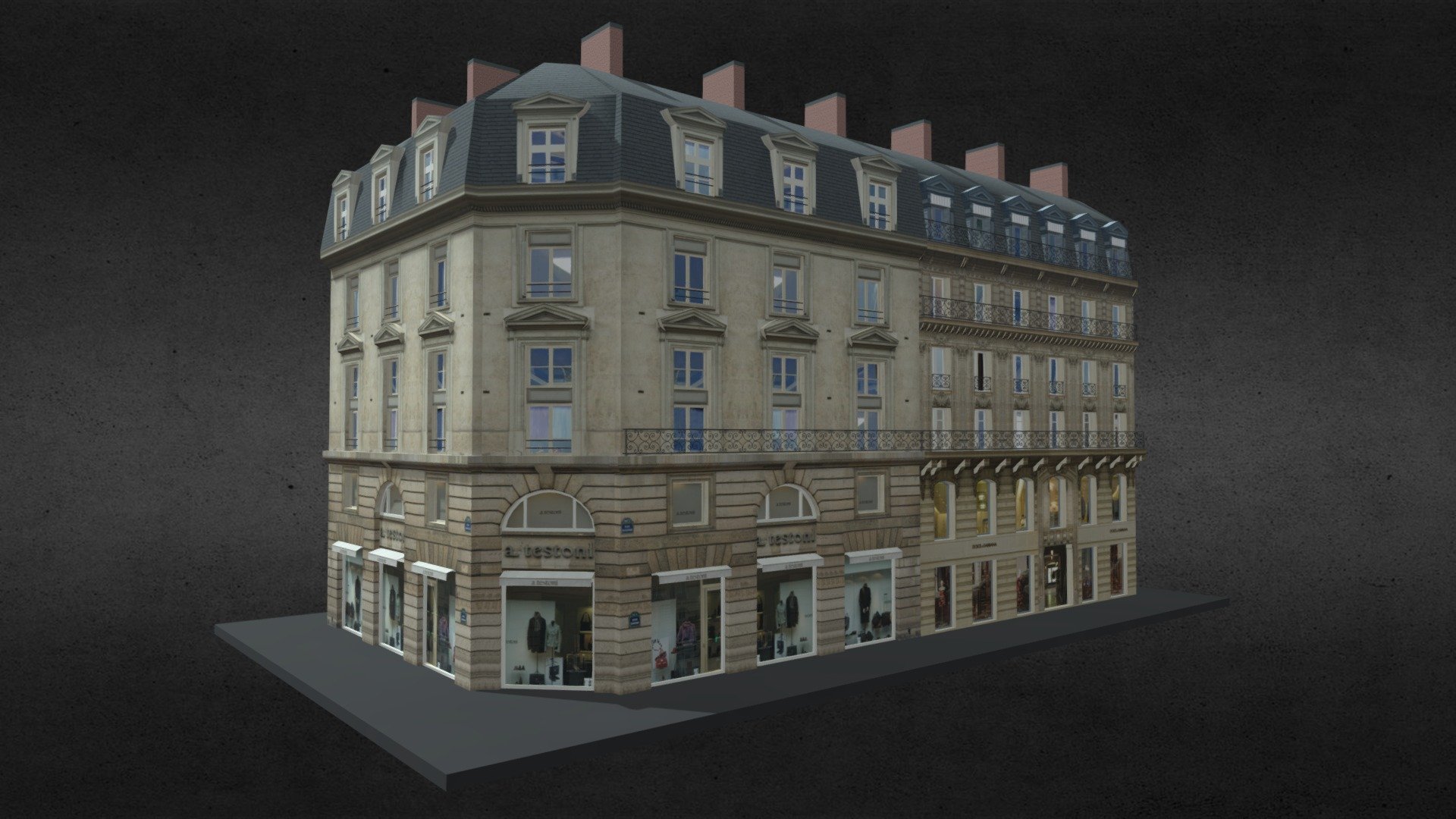 Typical Parisian Apartment Building 34 3d model