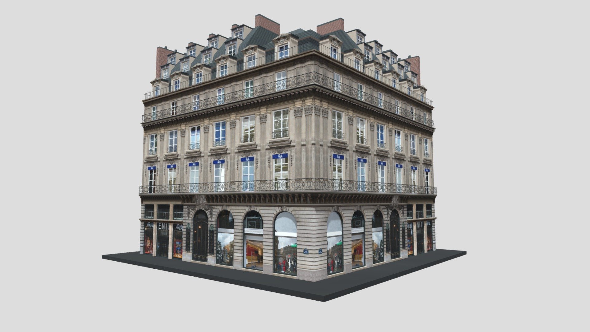 Typical Parisian Apartment Building 32 3d model