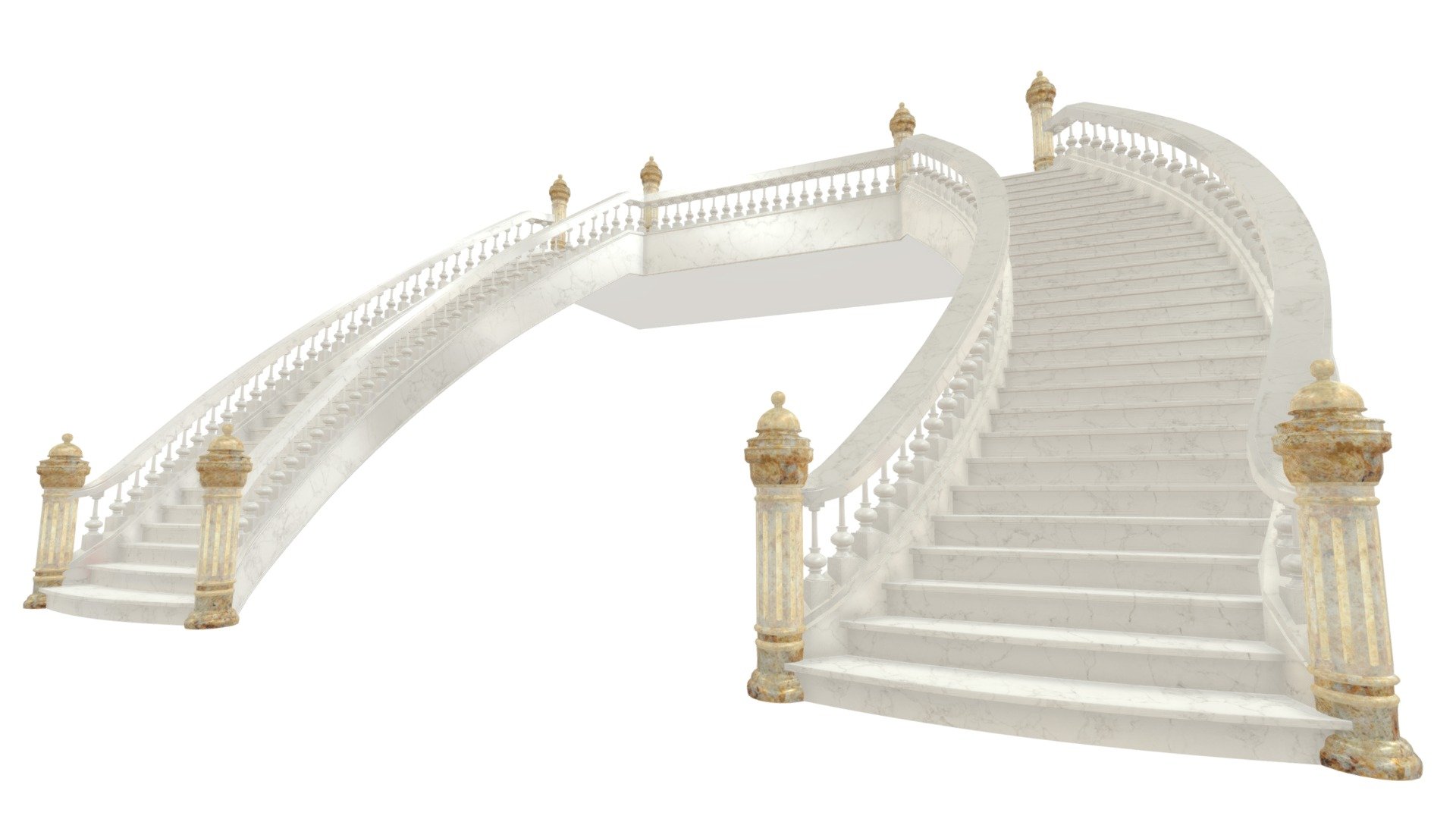 Interior Classical Staircase Dec. 2020 3d model