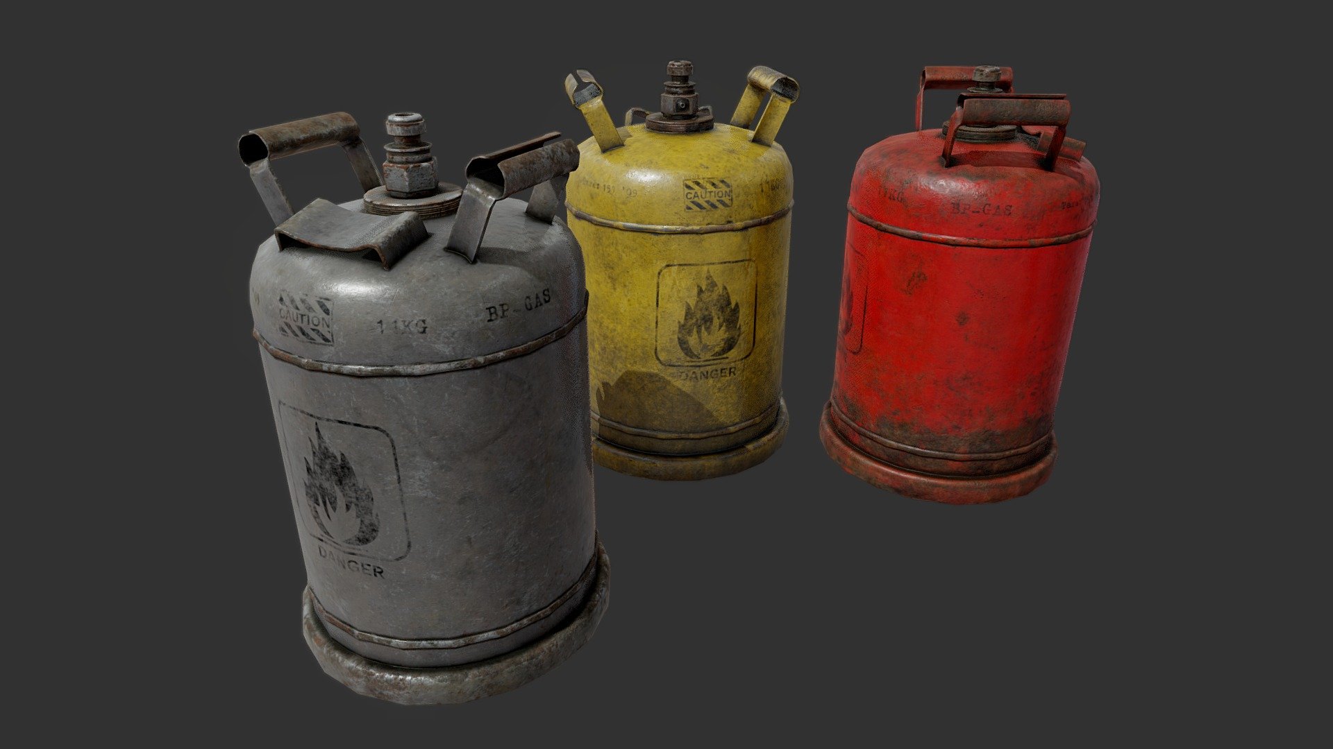 Propane Gas Cylinders PBR 3d model