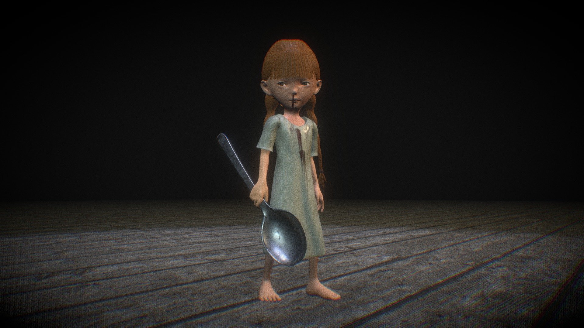 Little Nightmares: The girl with braids 3d model