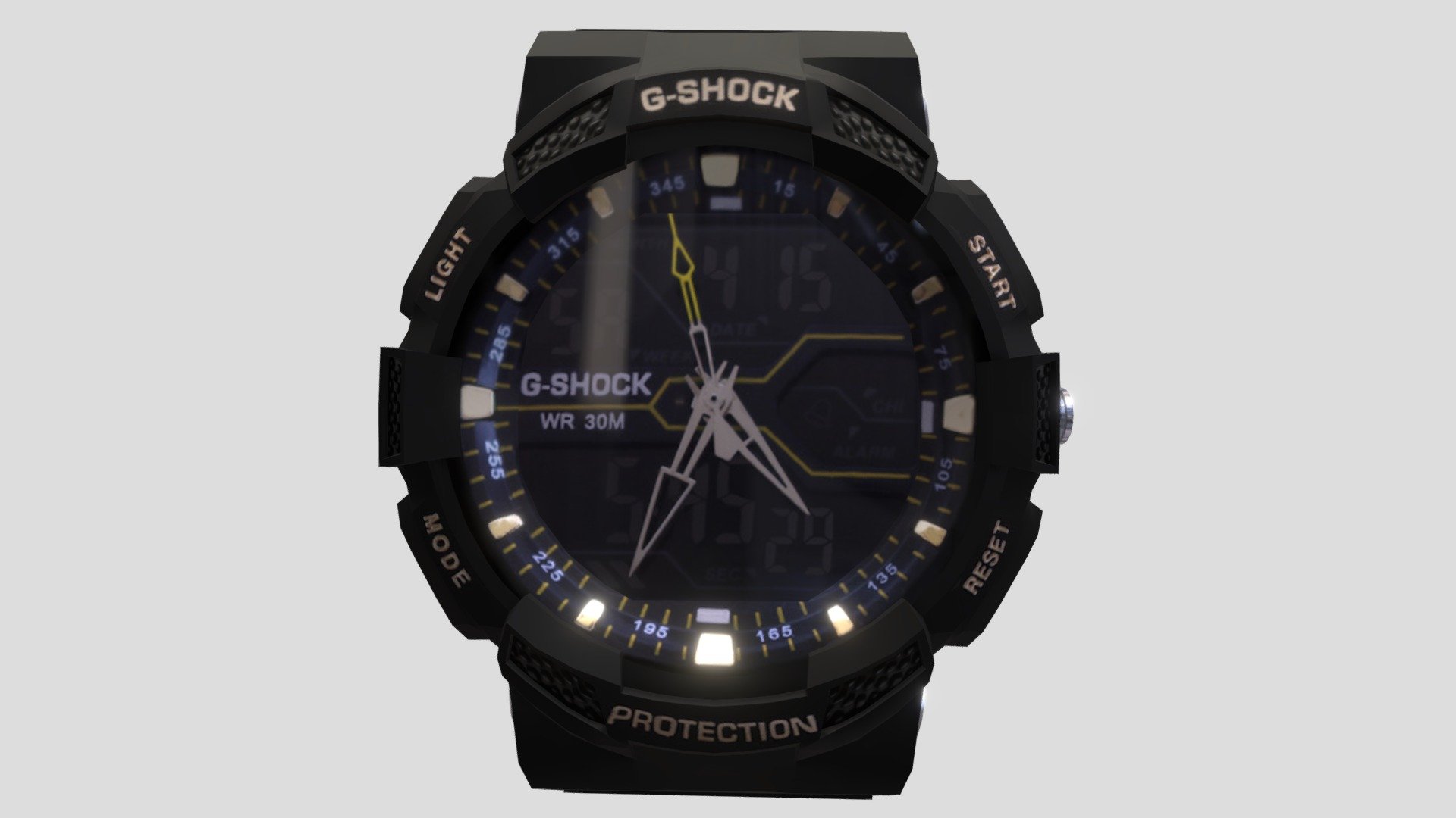 Watch Casio G-Shock Black Lowpoly 3d model