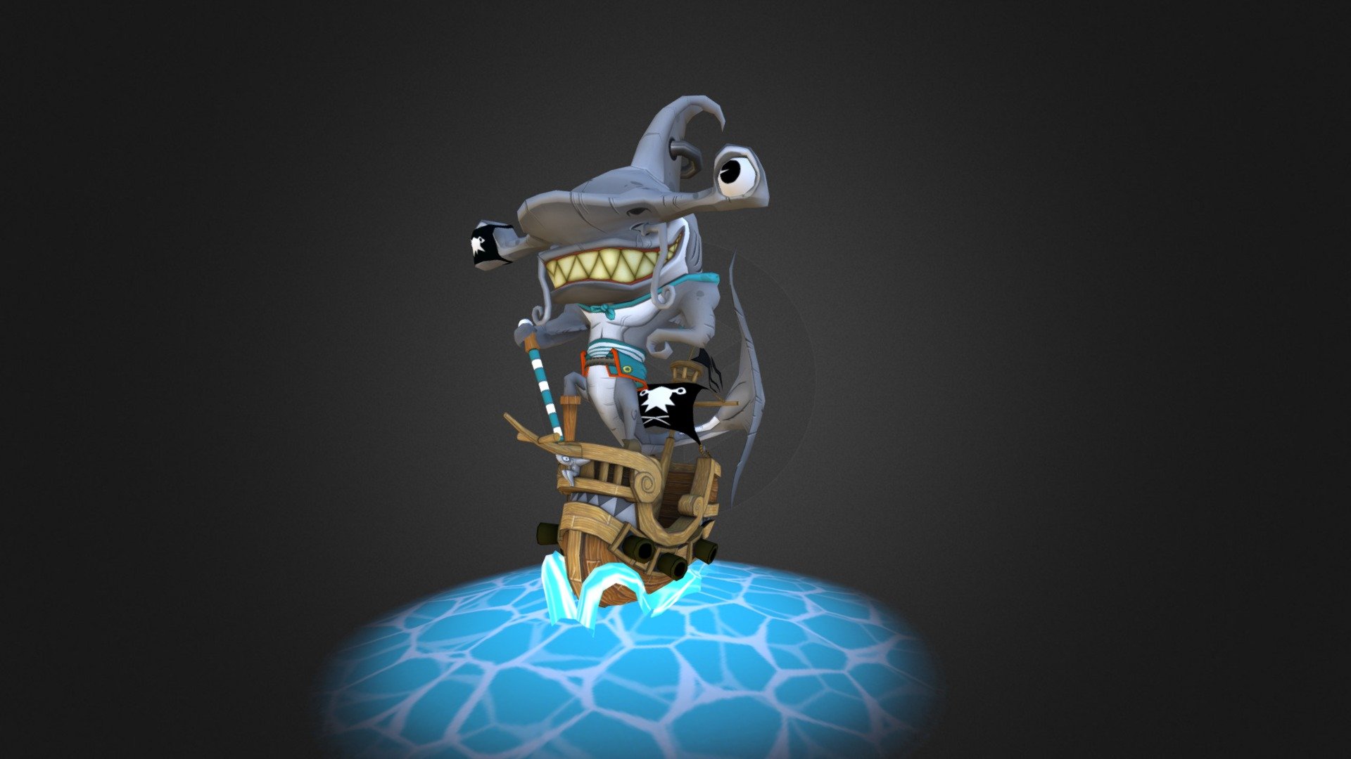 Shark Pirate 3d model