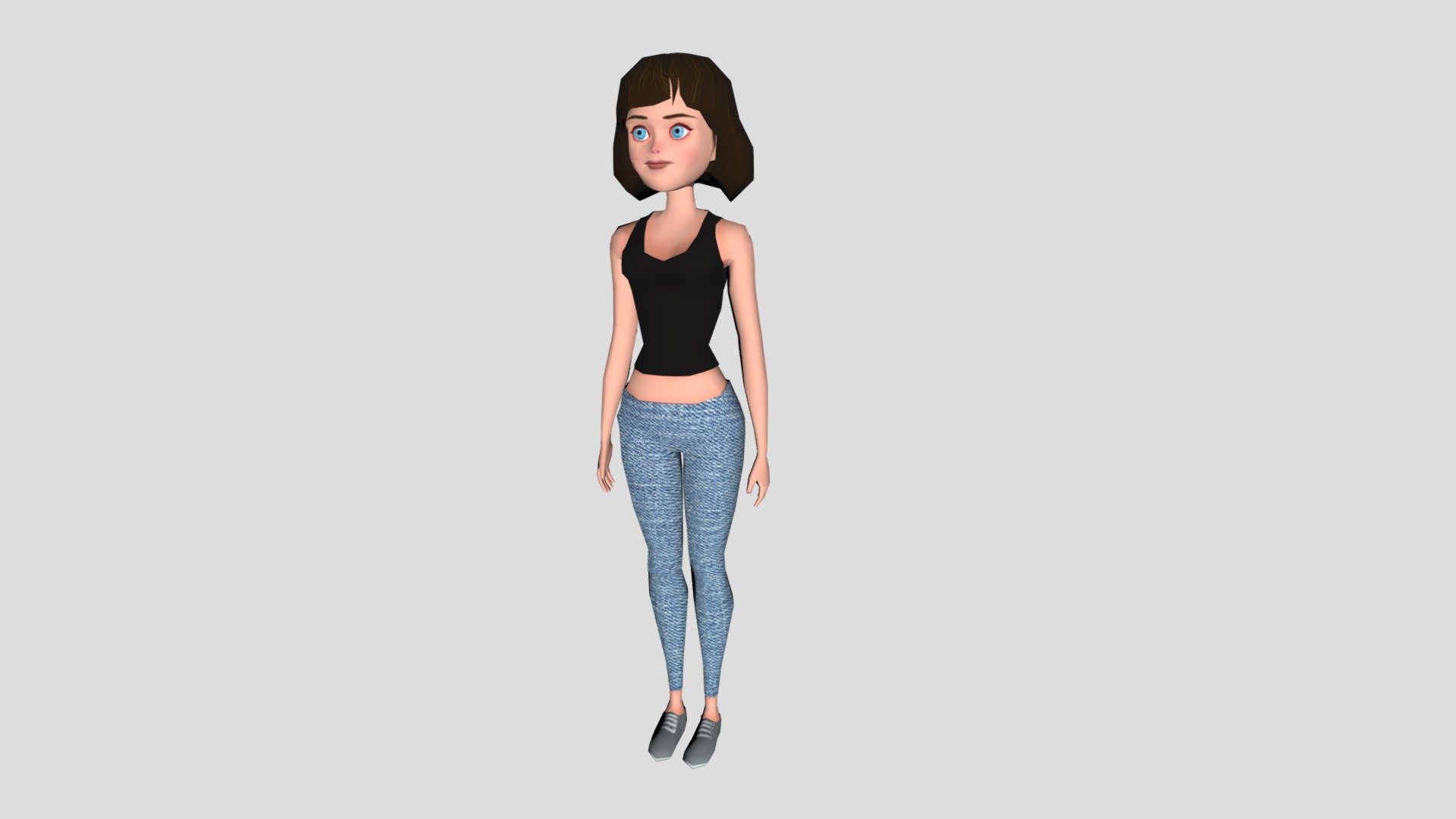 Low-poly girl 3d model