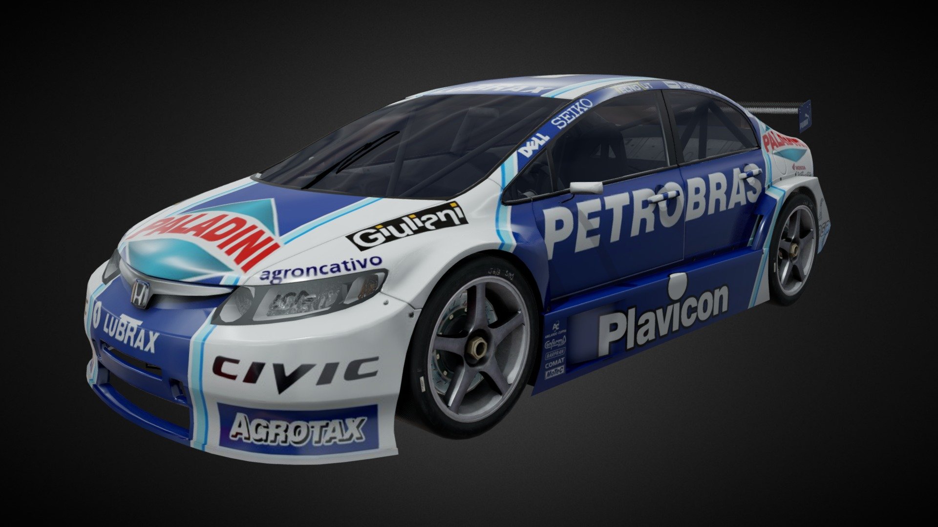 Honda Civic Turing Race Car 3d model