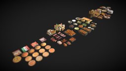 100-packs of  3D food models