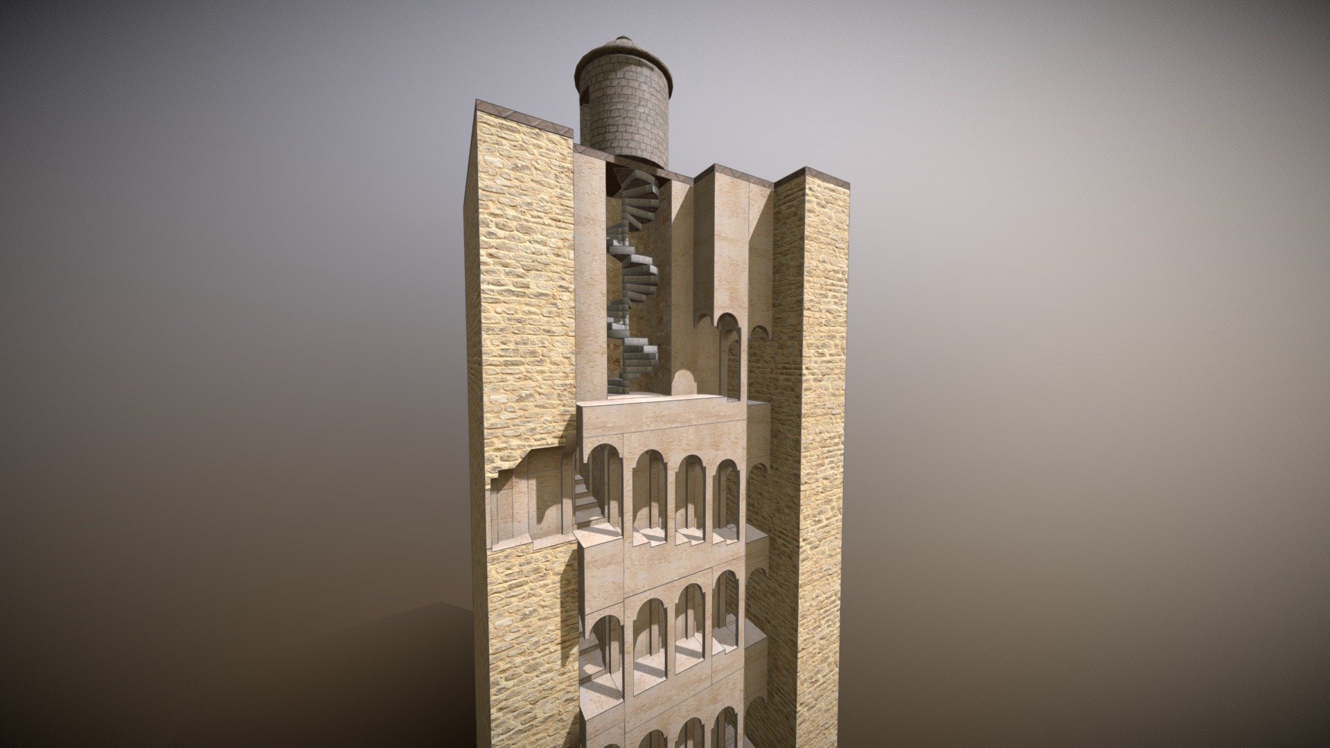 Modelado del sistema de comunicación vertical 3d model