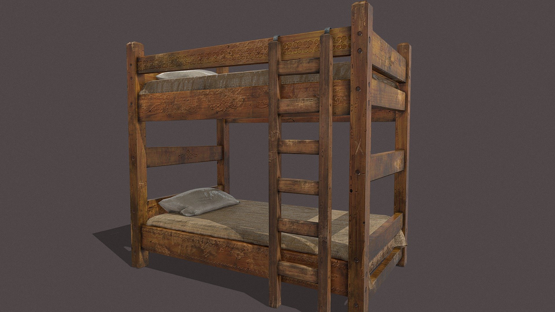 Medieval Bunk Bed 3d model