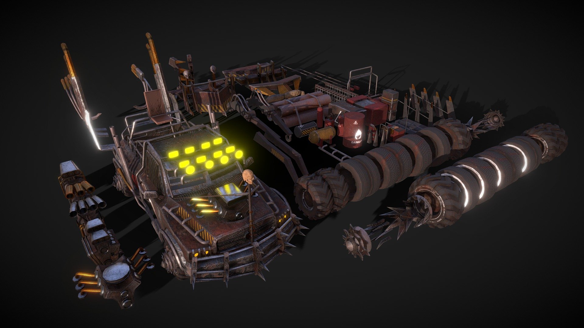 Apocalypse Truck Modular Pack 3d model