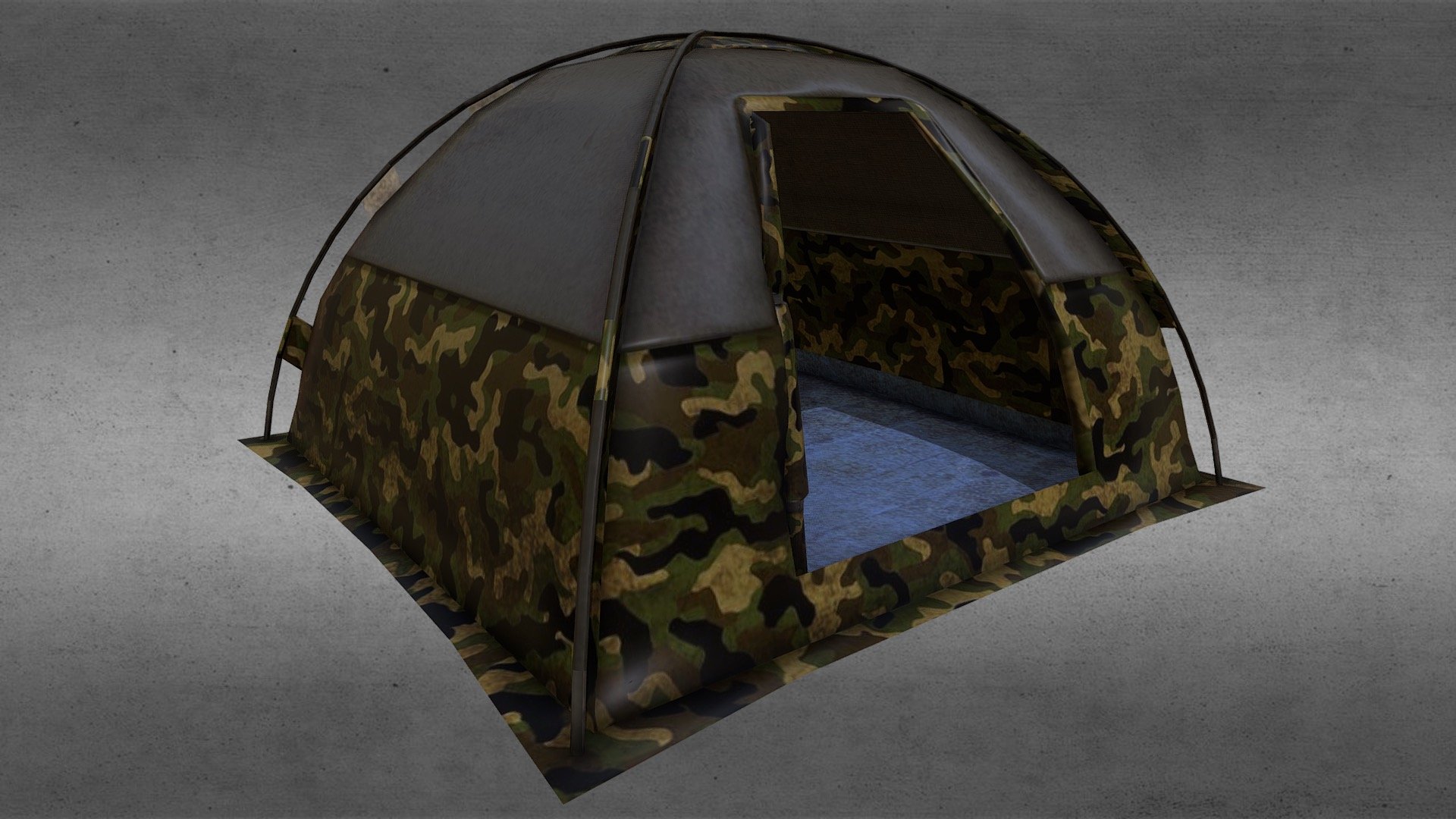 Camouflage Tent 3d model