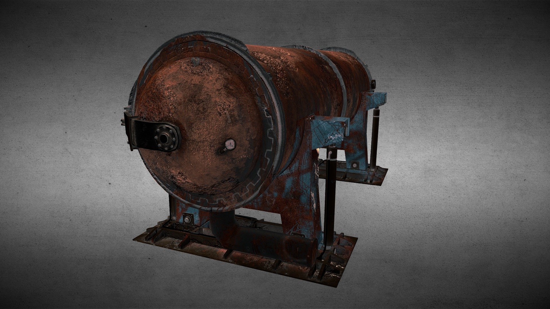 Rusted Industrial Water Tank 3d model