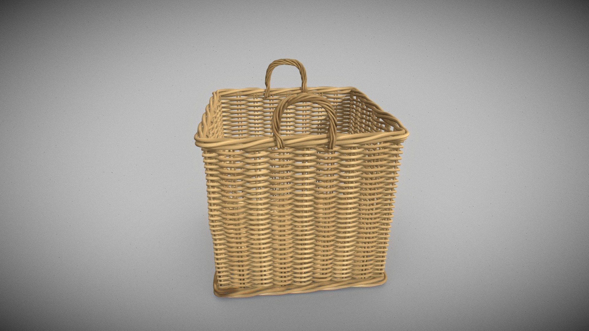 Straw Basket For Picknick 3d model