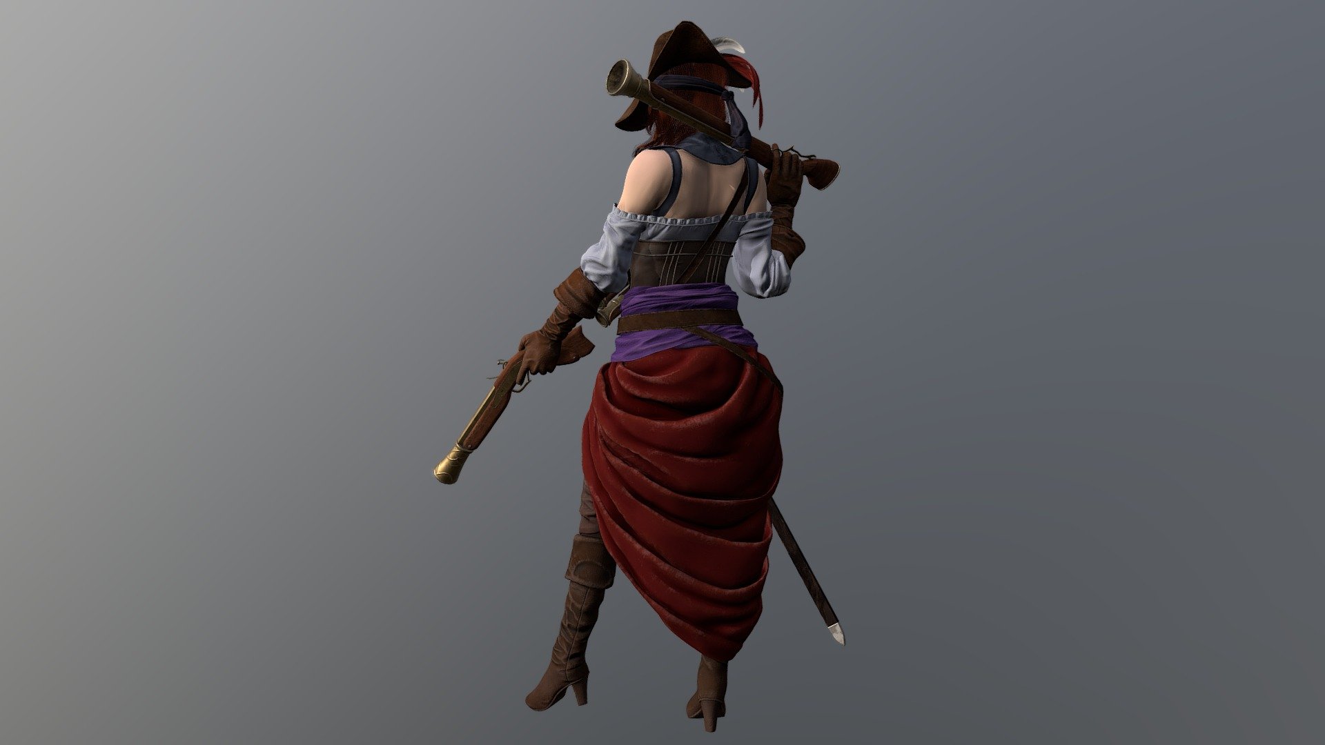 Female pirate 3d model