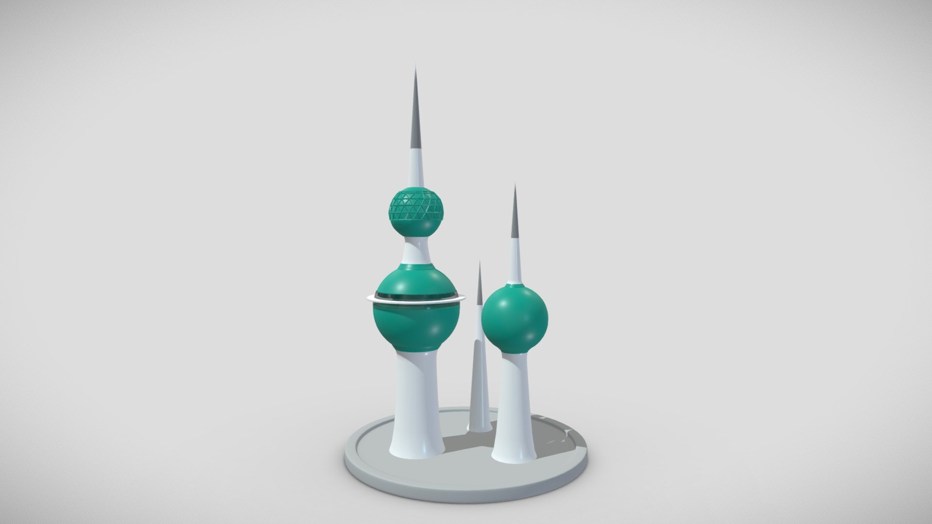 Kuwait towers 3d model