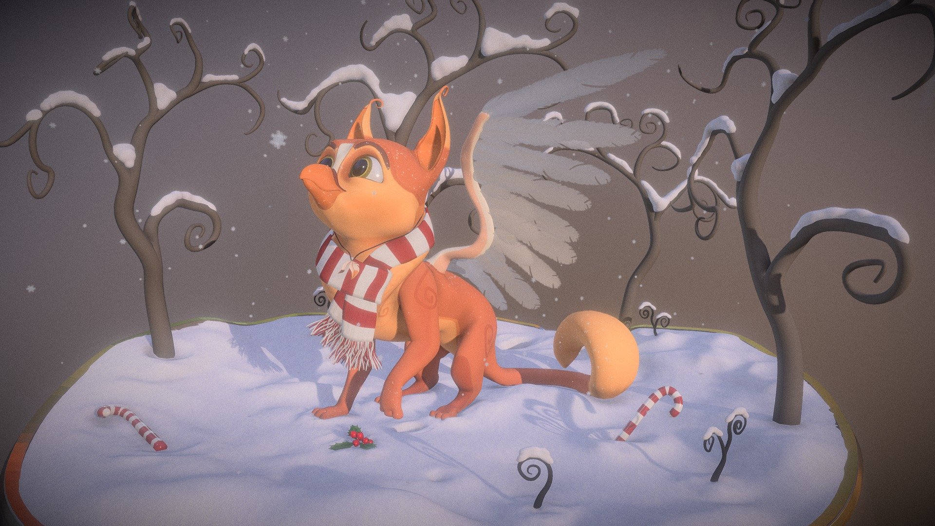 Christmas gryphon 3d model