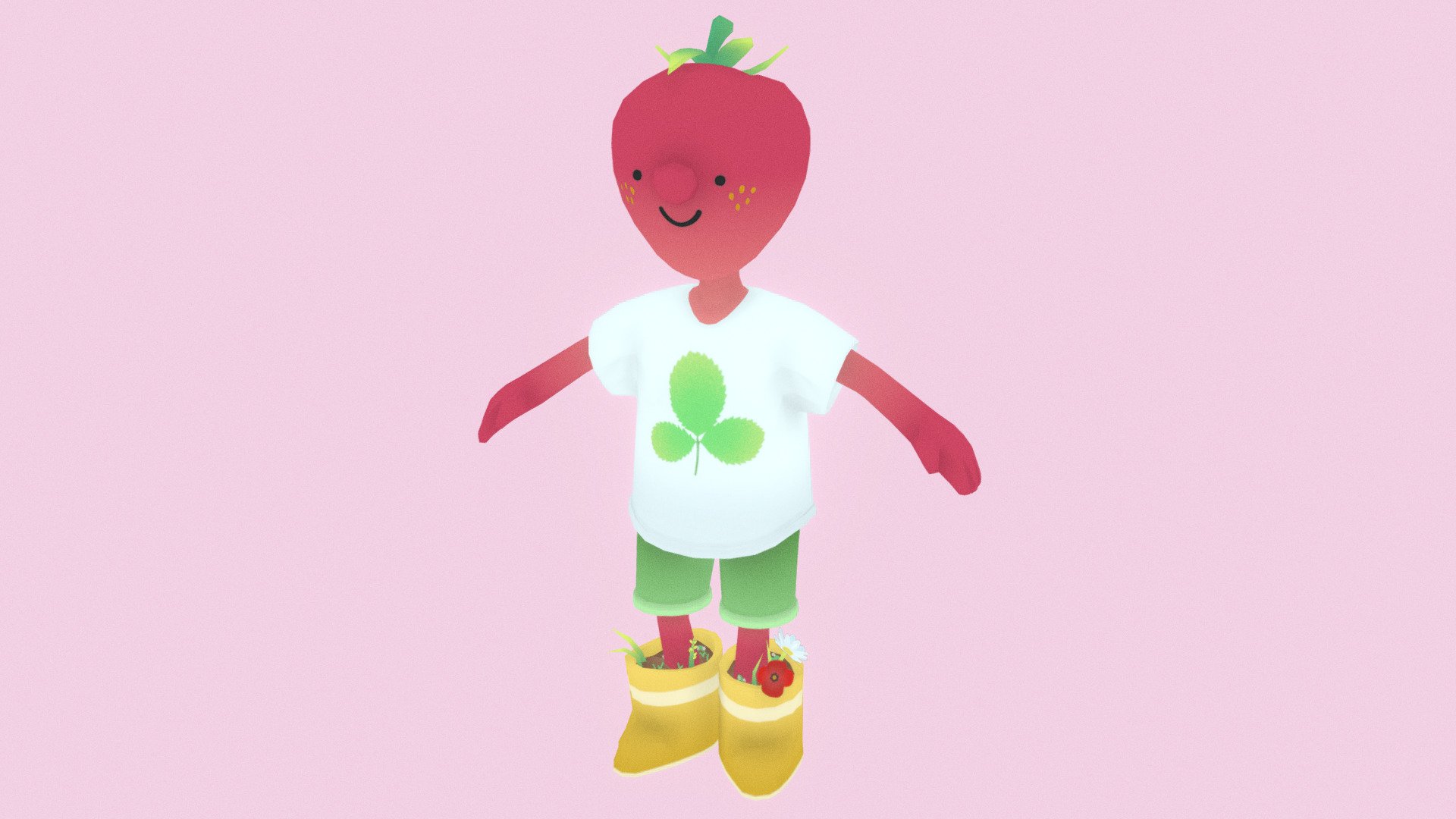 Strawberry kid 3d model