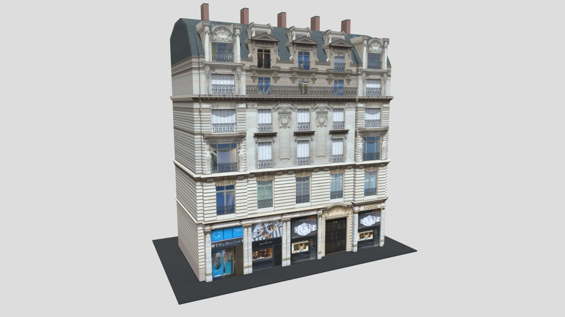 Typical Parisian Apartment Building 14 3d model