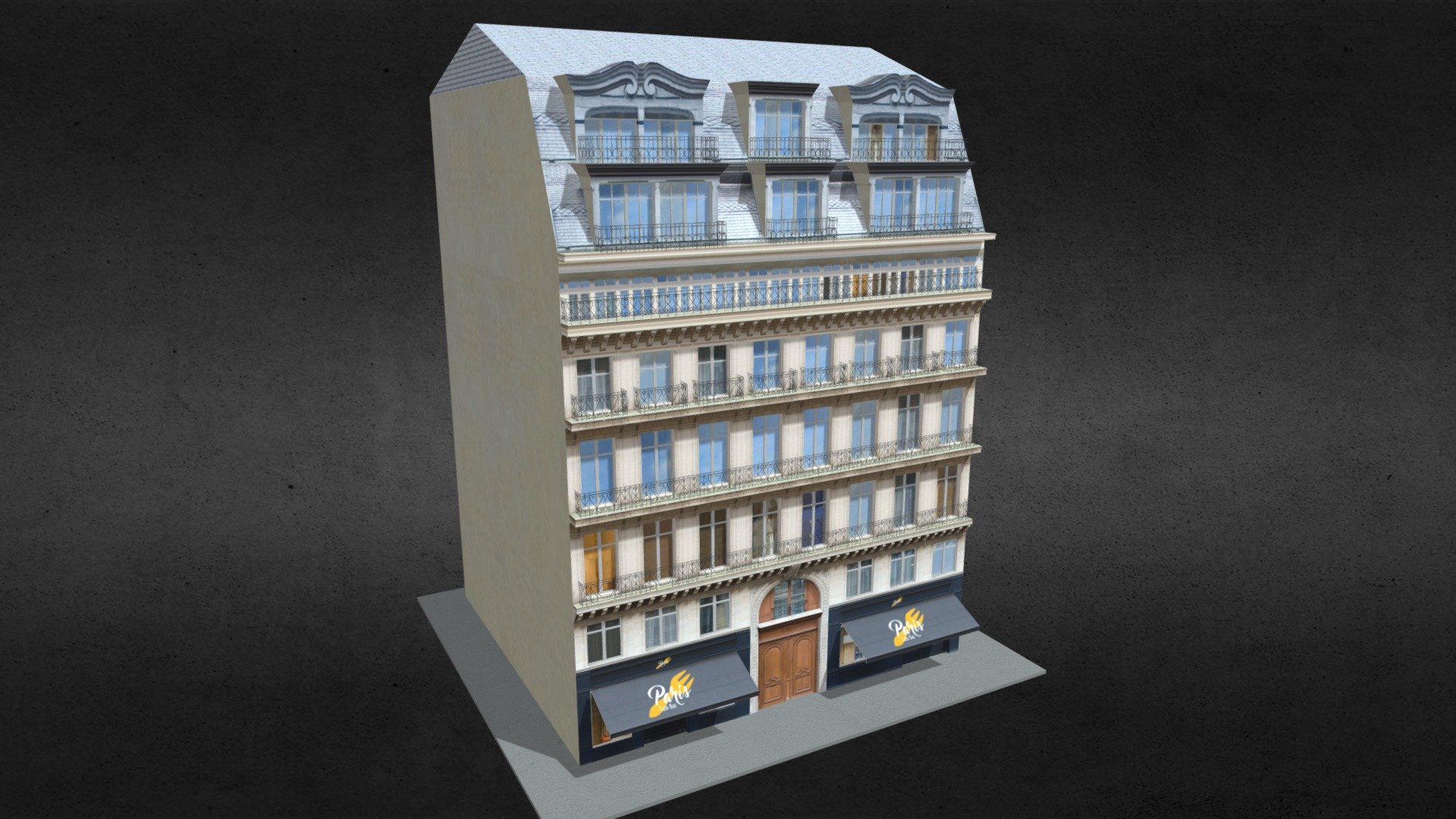 Typical Paris Building 04 3d model