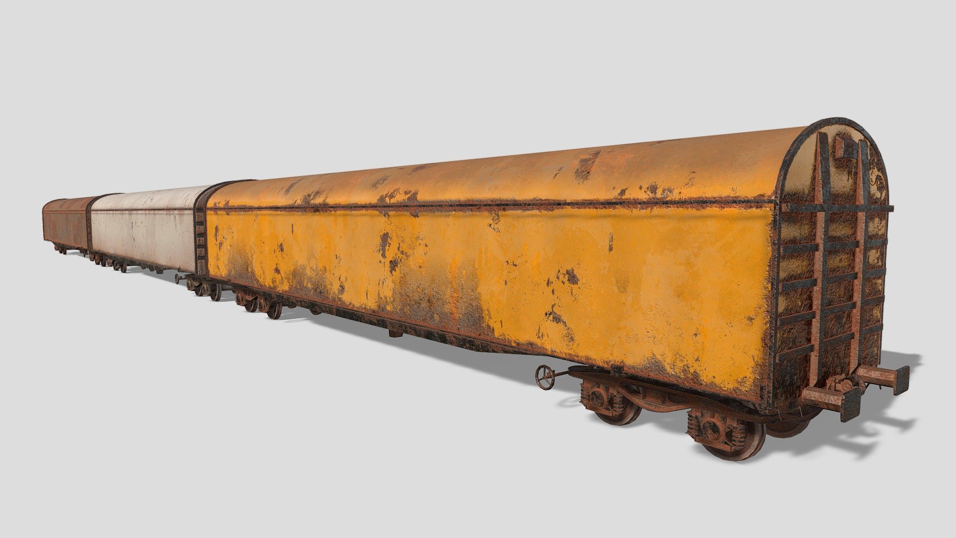 Long Train Cars 3d model