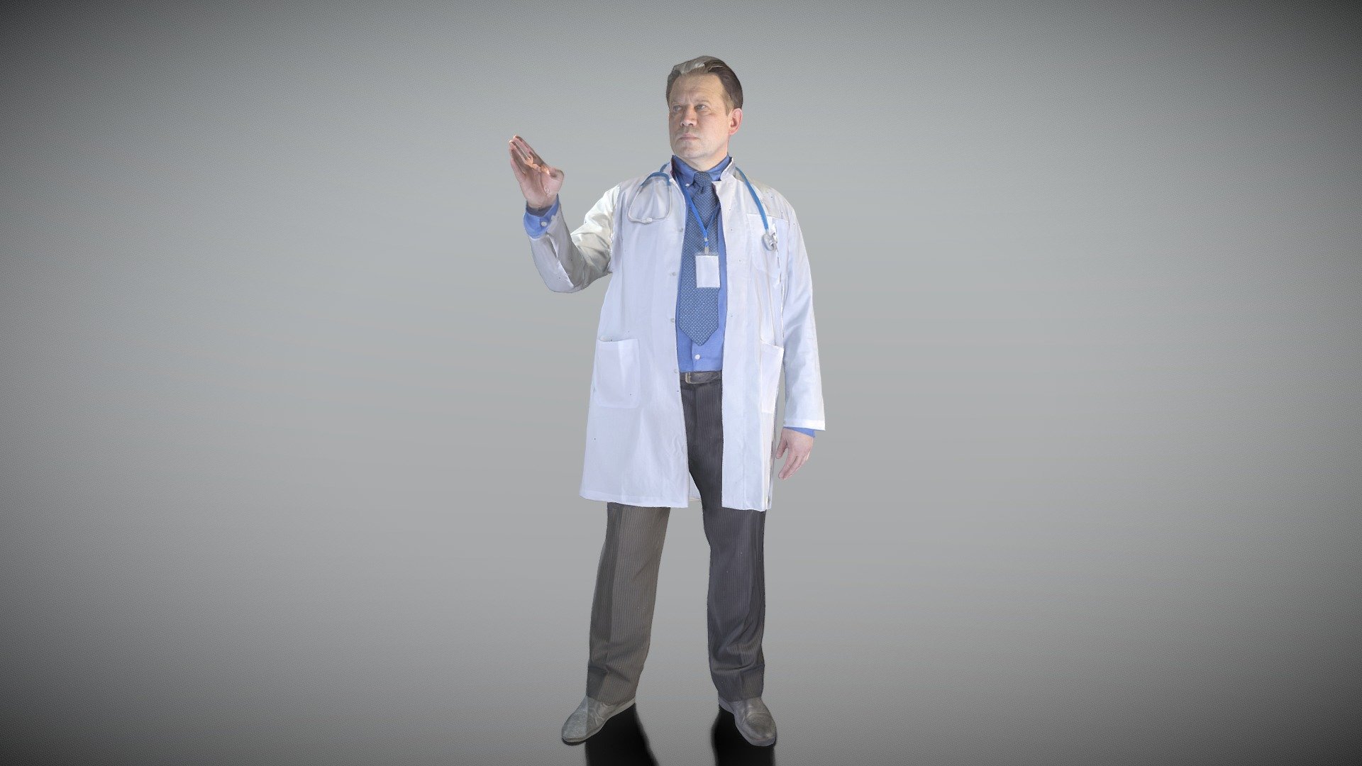 Male medical doctor showing something 352 3d model