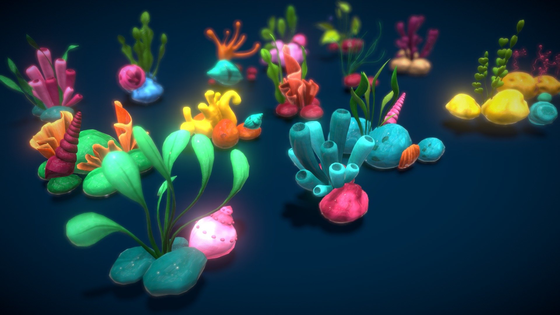 Cartoon Seaweed 4 3d model