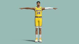 T-Pose Rigged Rui Hachimura Los Angeles Lakers