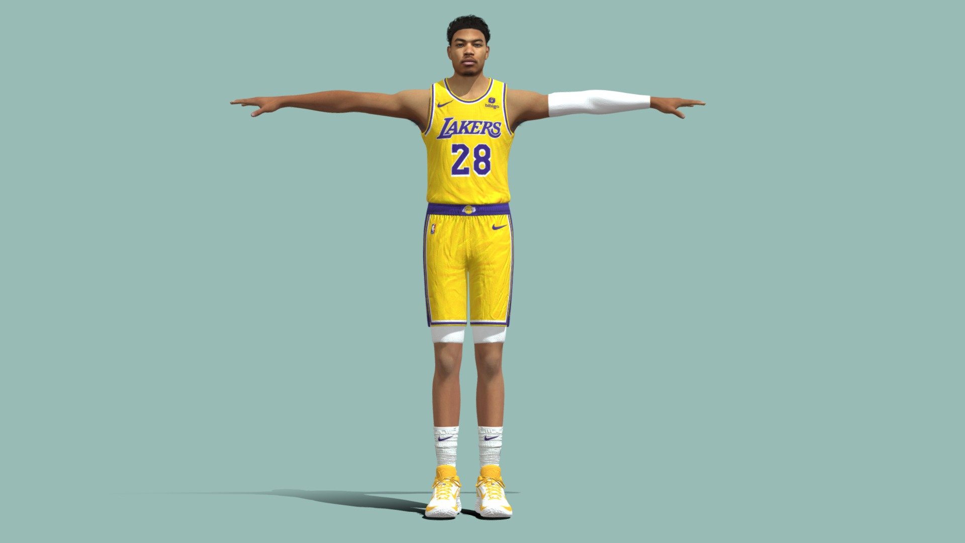 T-Pose Rigged Rui Hachimura Los Angeles Lakers 3d model