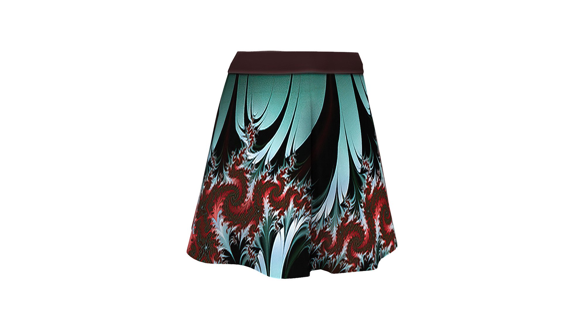 Female Pleated A Line Short Skirt 3d model