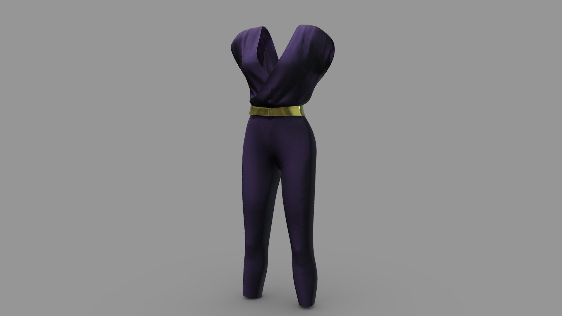 Female Wrap Jumpsuit 3d model