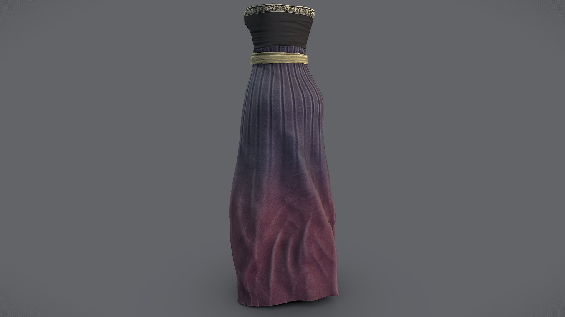 $AVE Female Strapless Tube Top Maxi Skirt Combo 3d model