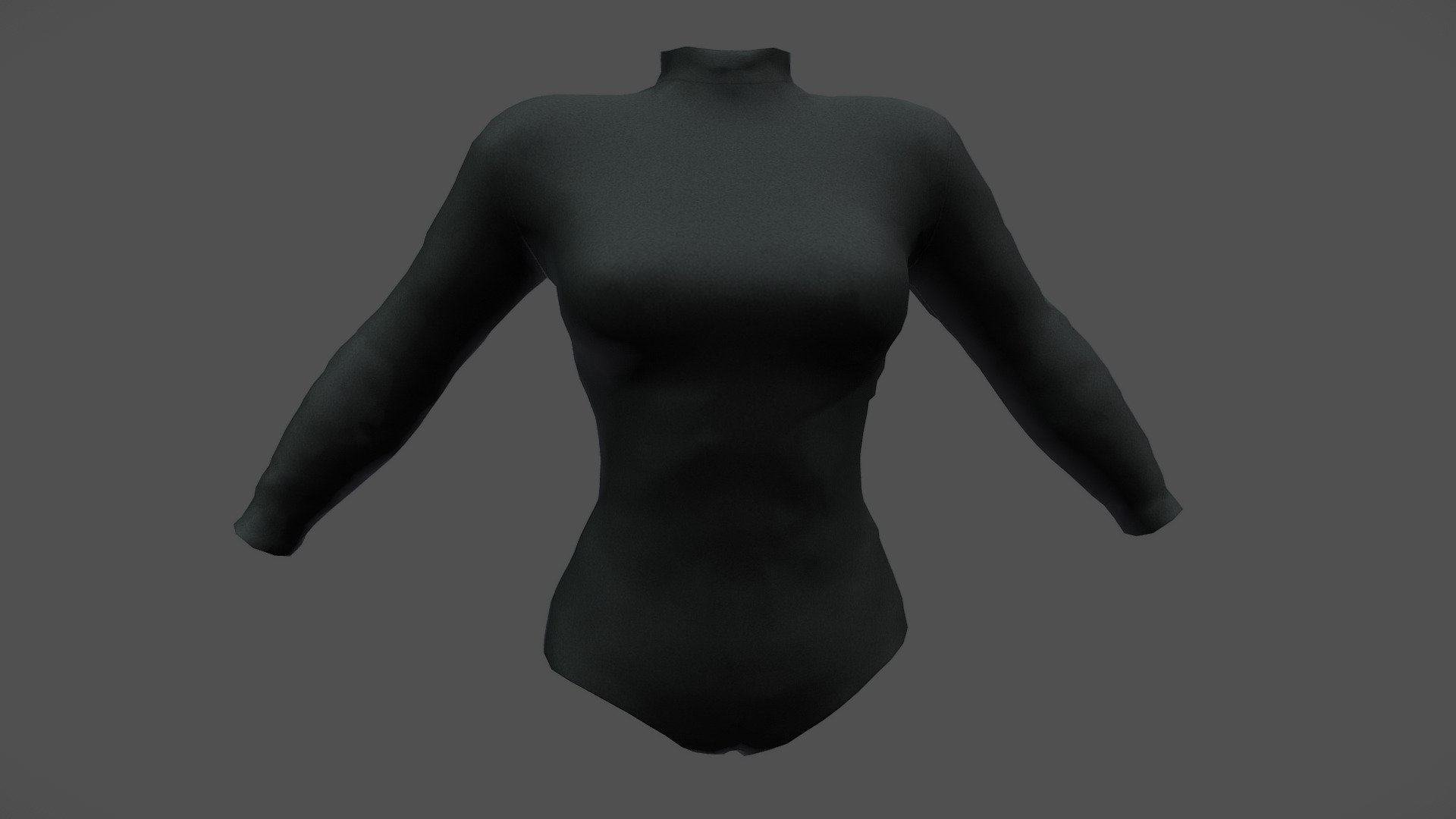 Female High Neck Long Sleeves Bodysuit 3d model