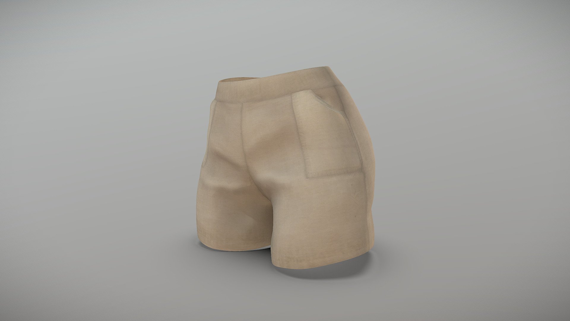 Female Beige Summer Shorts 3d model