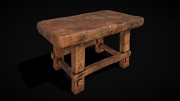 Rustic Varnished Cracked Stool