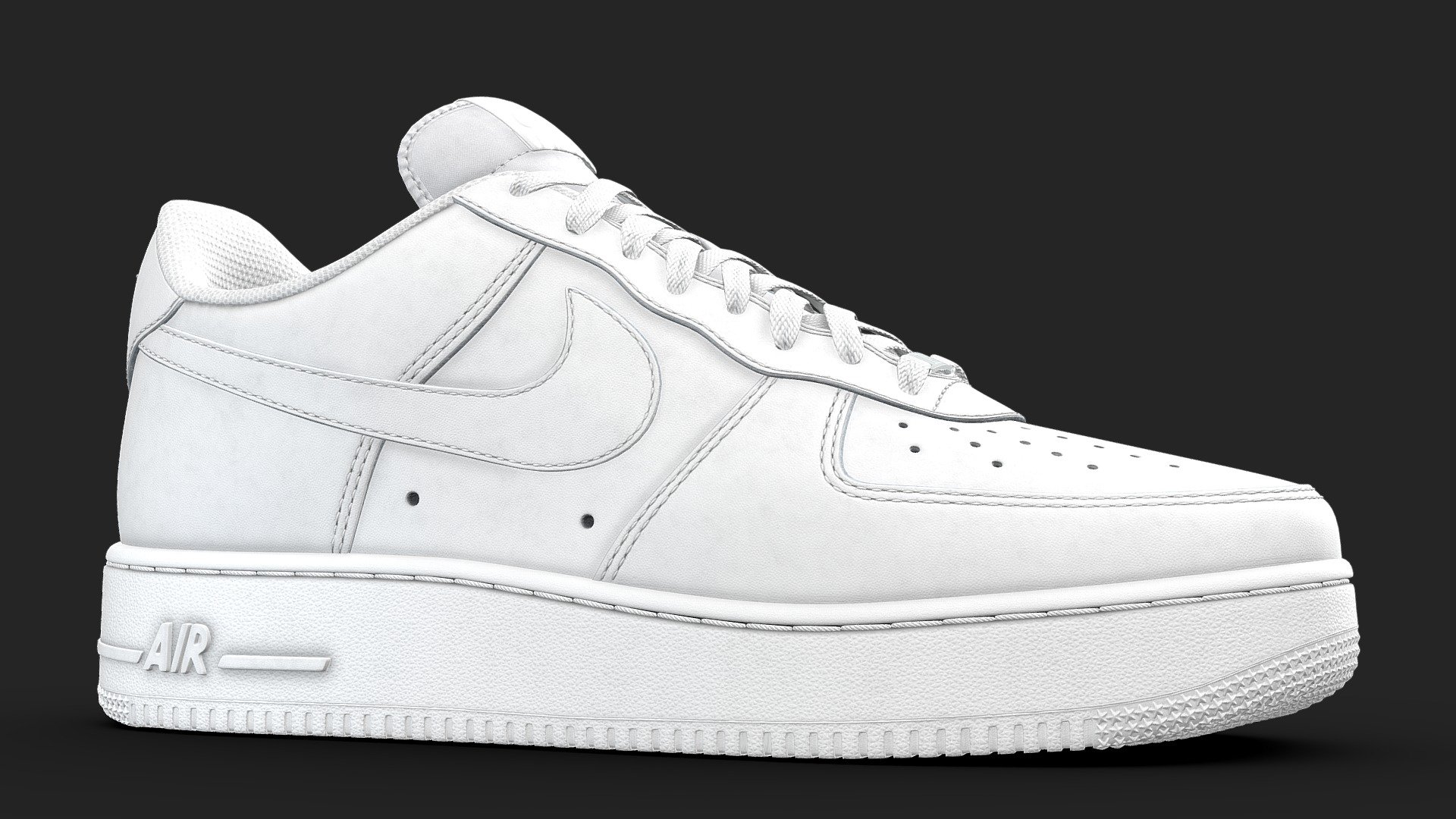 Nike Air Force One White 3d model