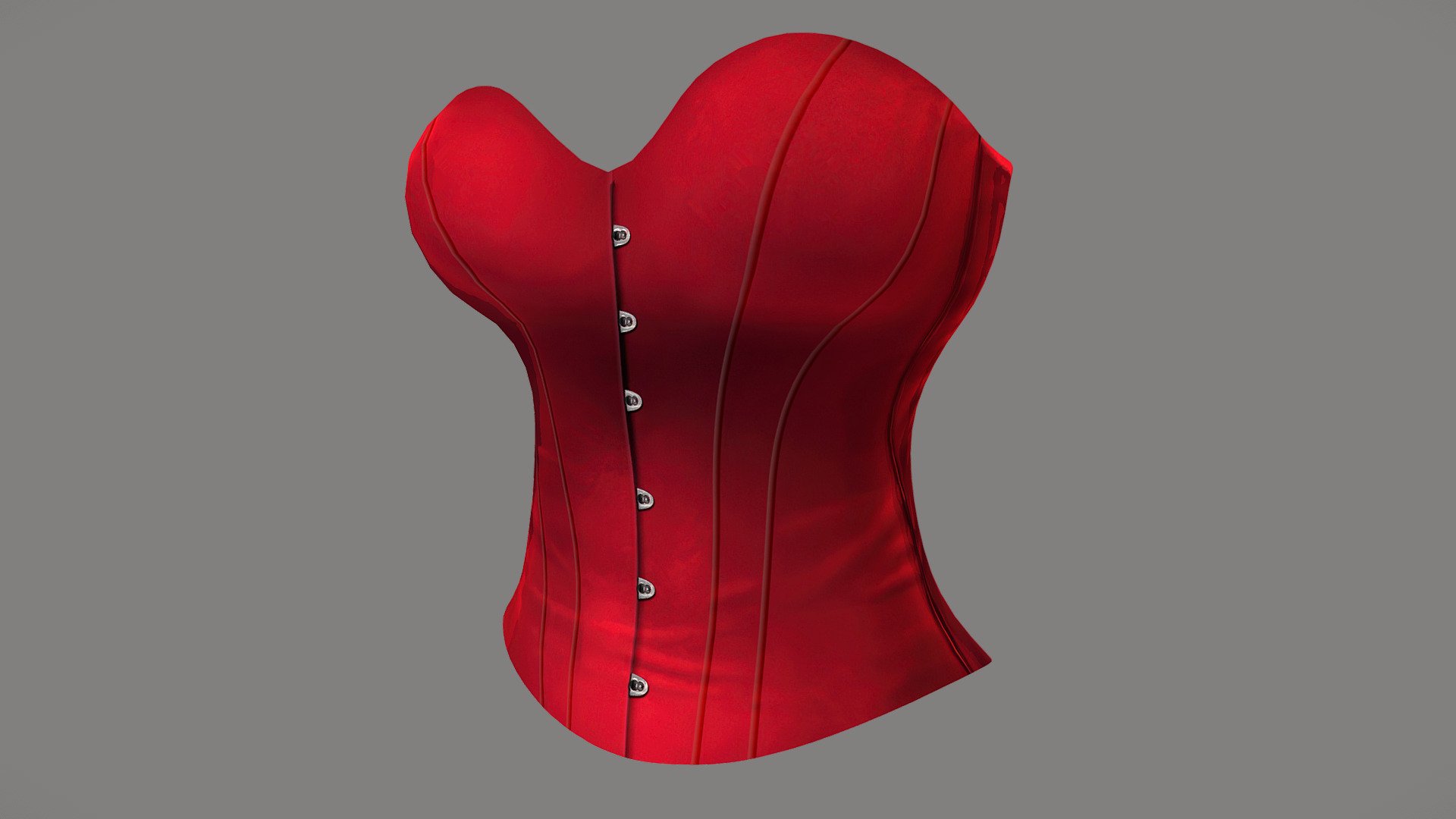 Female Strapless Corset Top 3d model