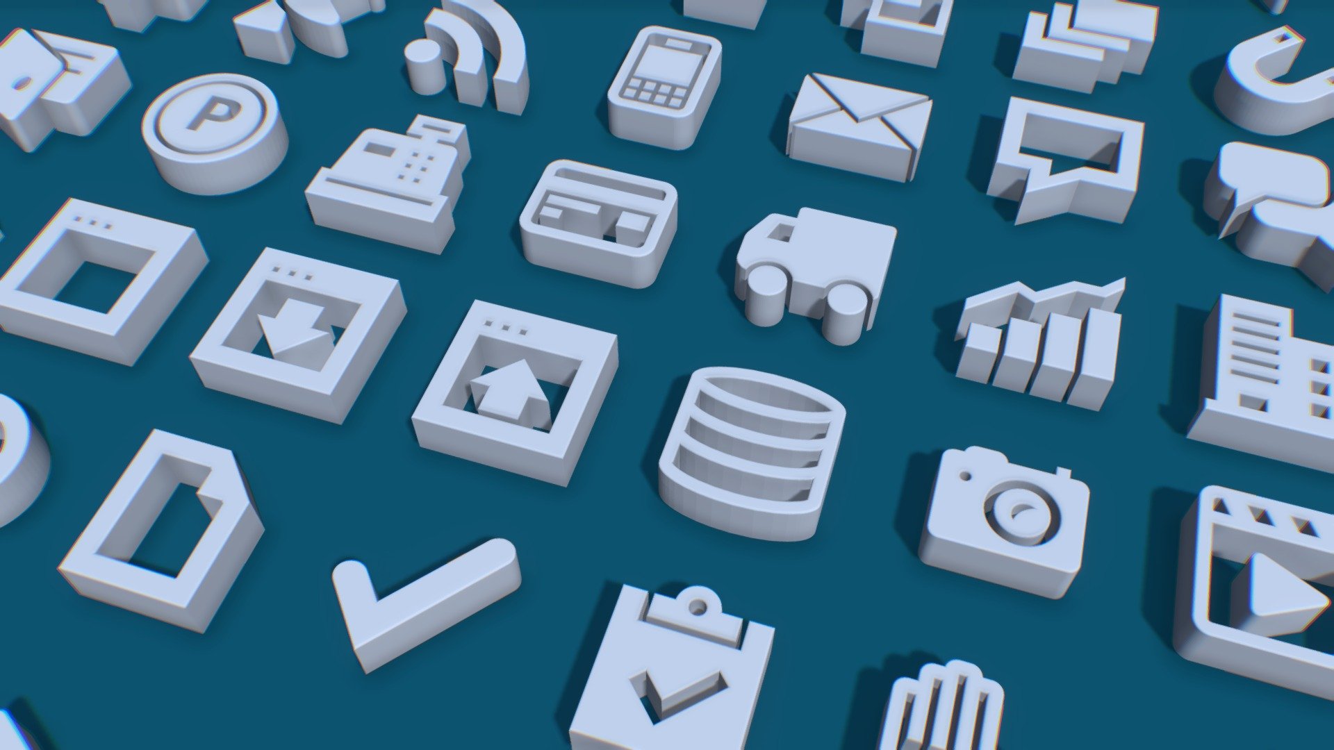 100 User Interface Icons 3d model