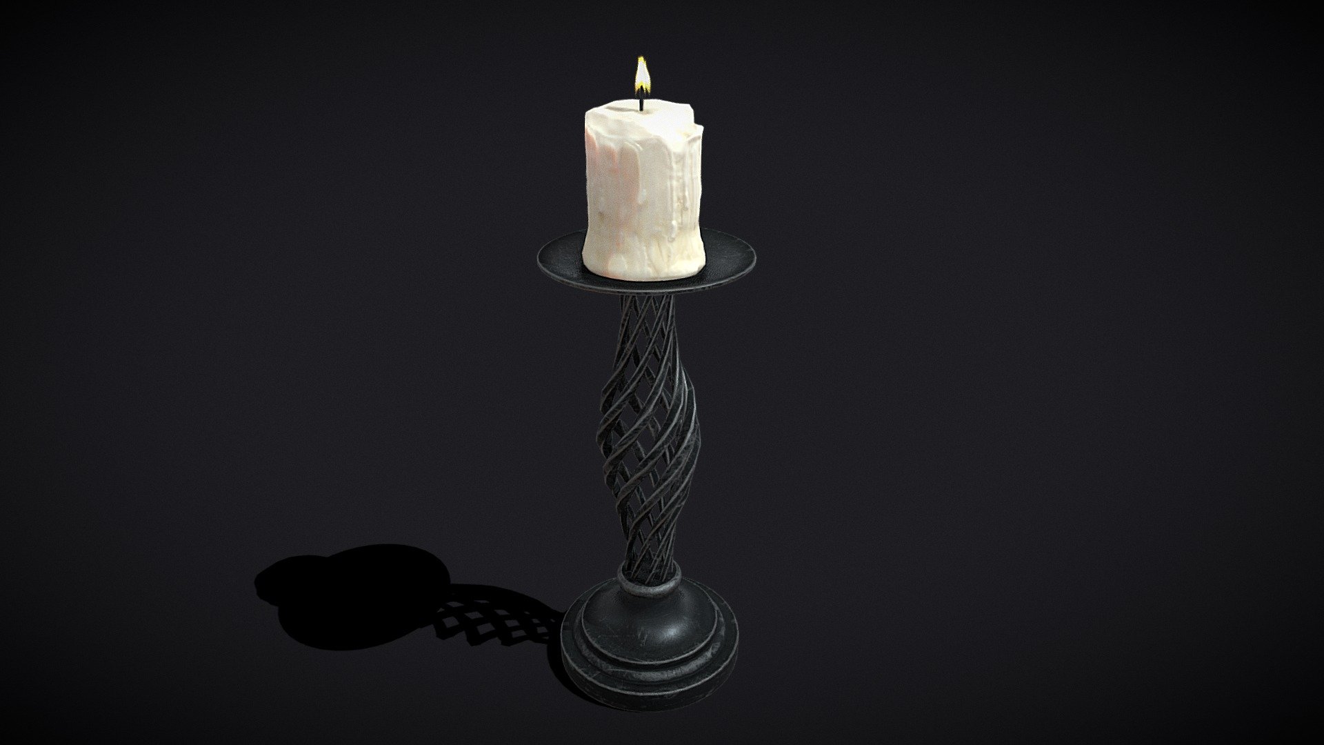 Spiral Iron Candle Stick 3d model