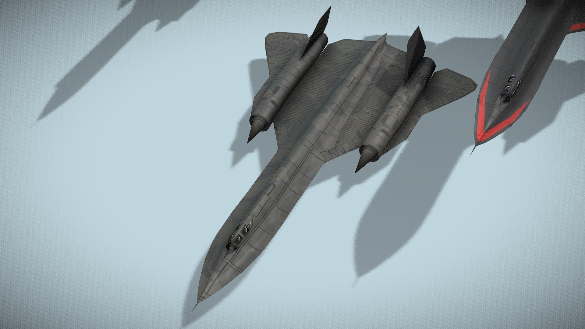 Lockheed SR-71 Blackbird lowpoly military jet 3d model