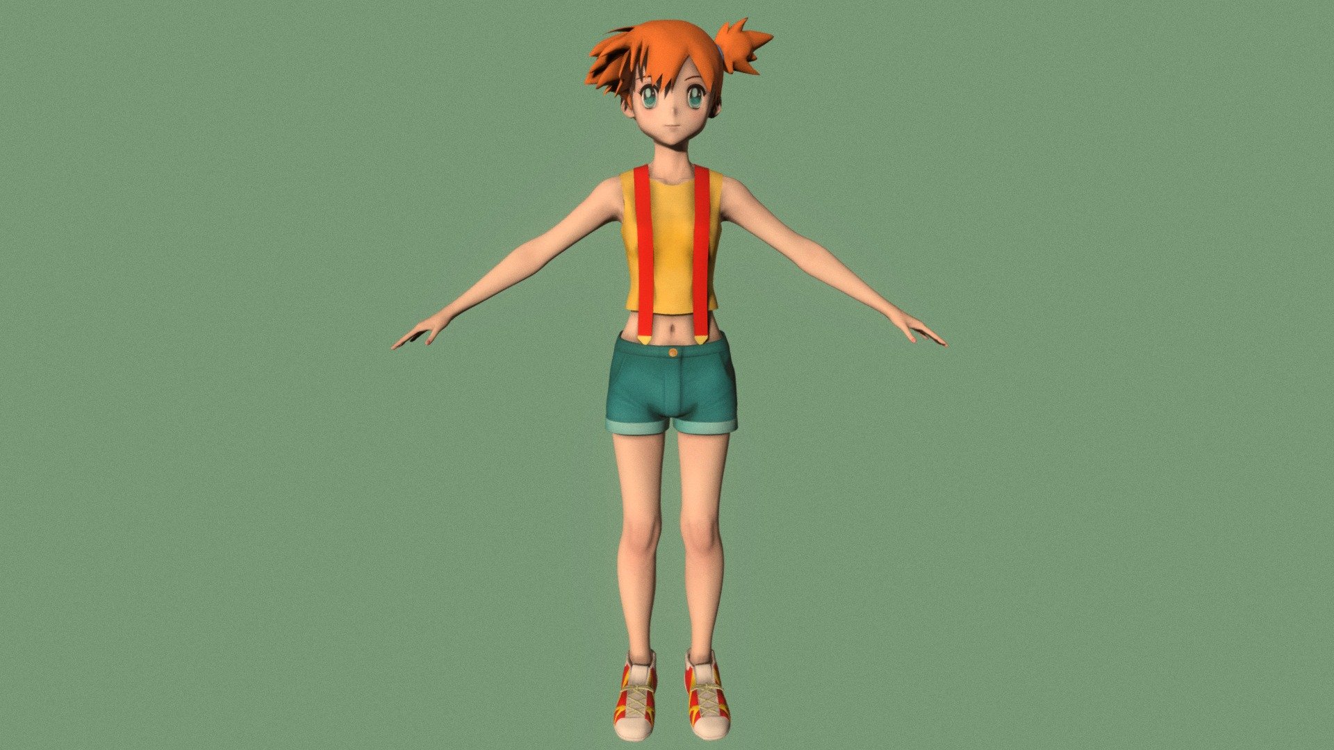 T pose rigged model of Misty 3d model