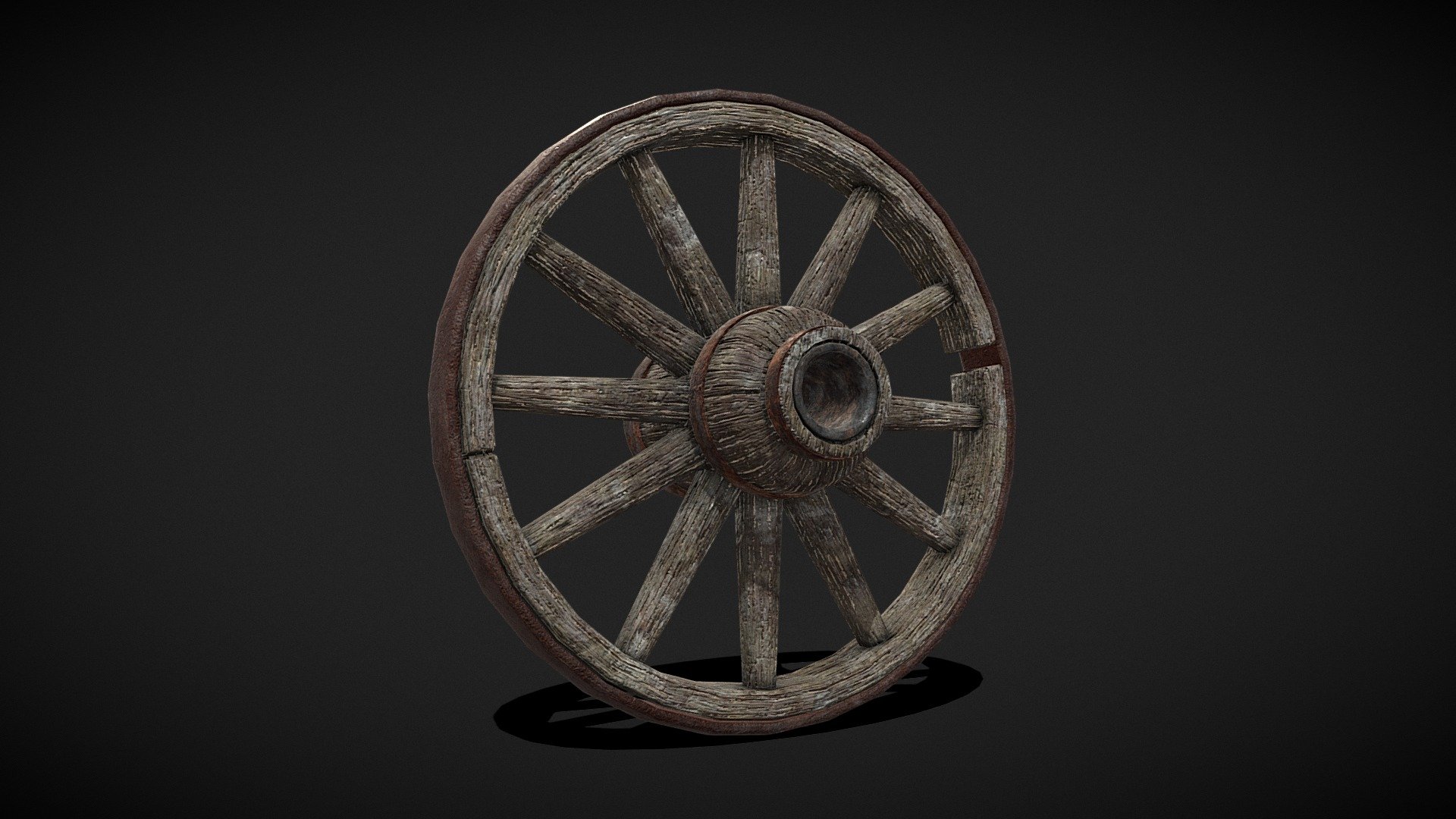 Medieval Cart Wheel 3d model