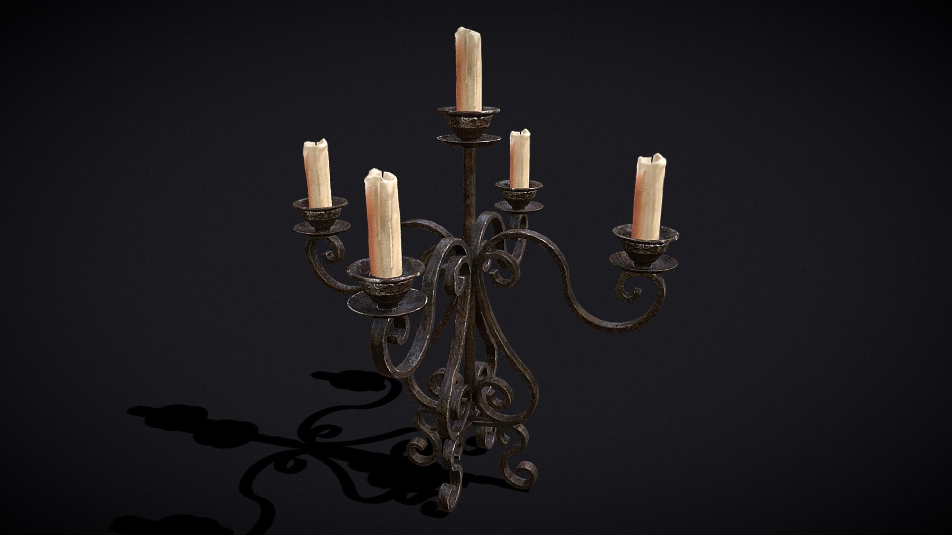 Classic Iron Candelabra 3d model