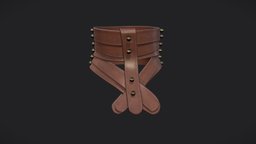 Female Brown Leather Straps Collar Necklace